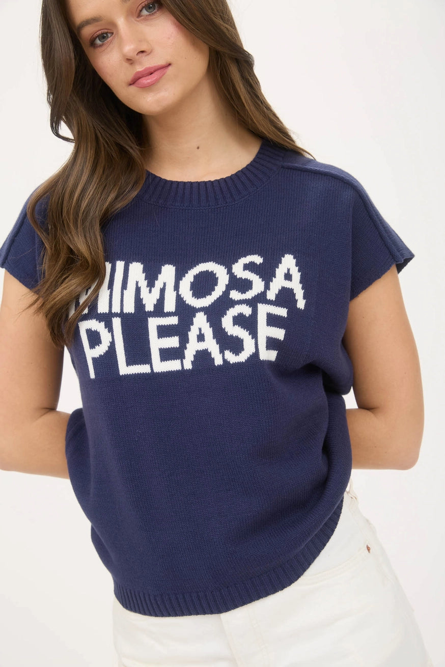 MIMOSA PLEASE SHORT SLEEVE KNIT SWEATER