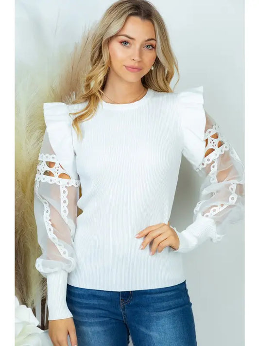 BINDI RUFFLE DETAIL SWEATER