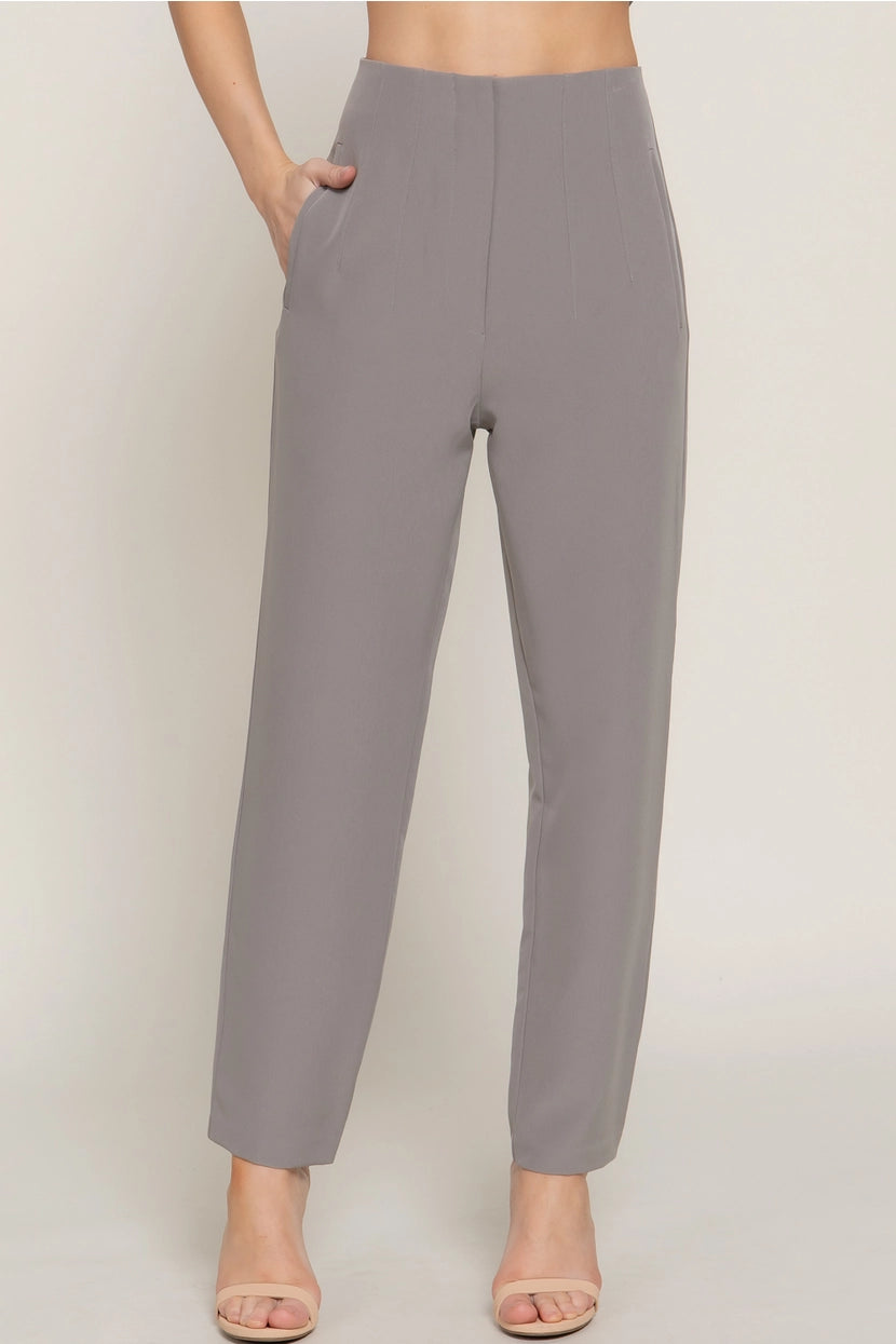 ZANDER HIGH WAIST PANTS | GREY