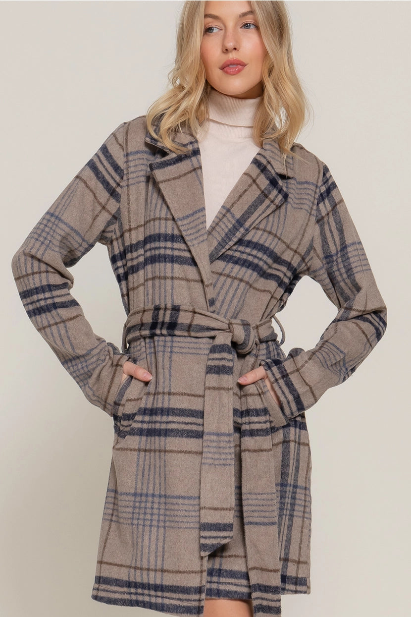 KENADIE BELTED PALID COAT
