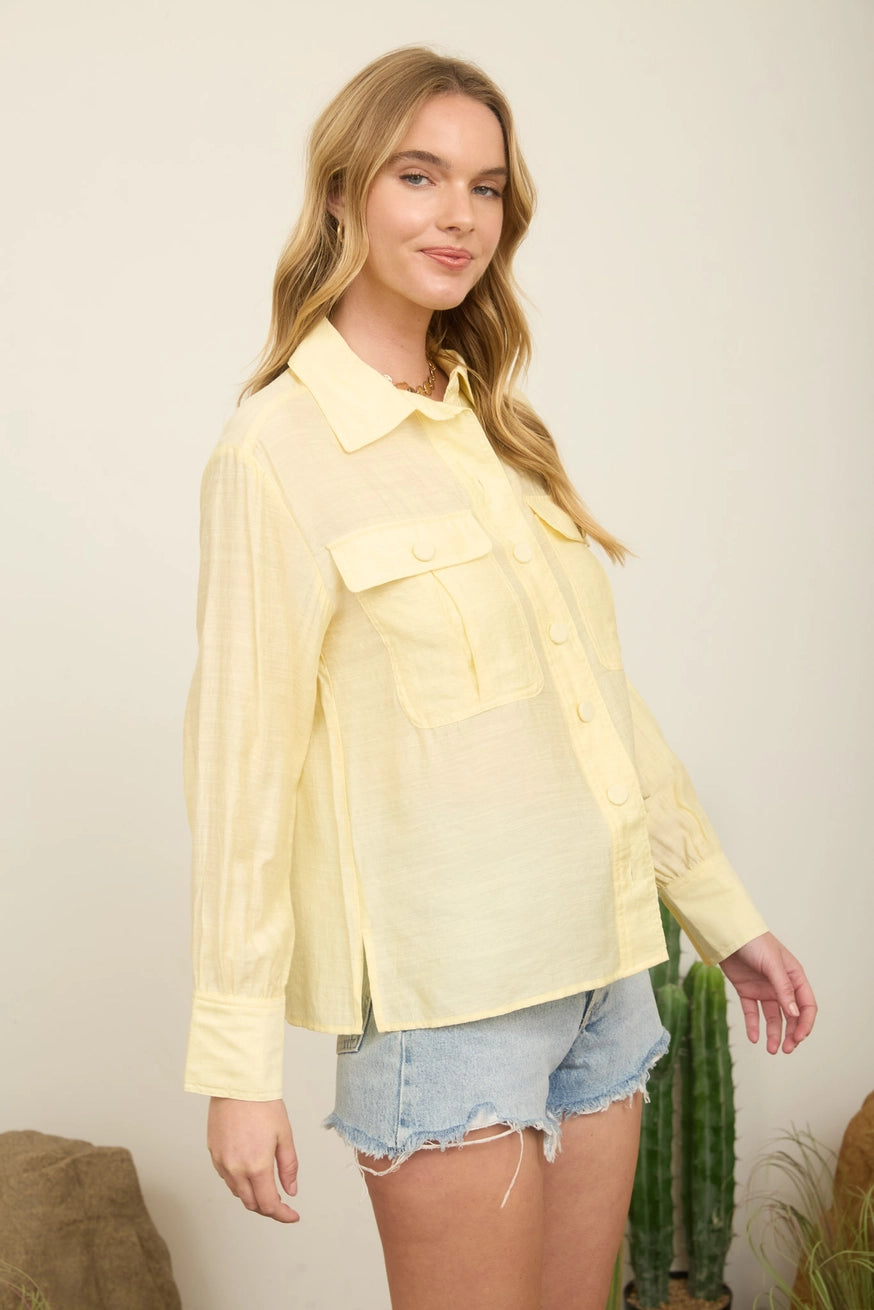 SLOANE BUTTON DOWN SHIRT | YELLOW
