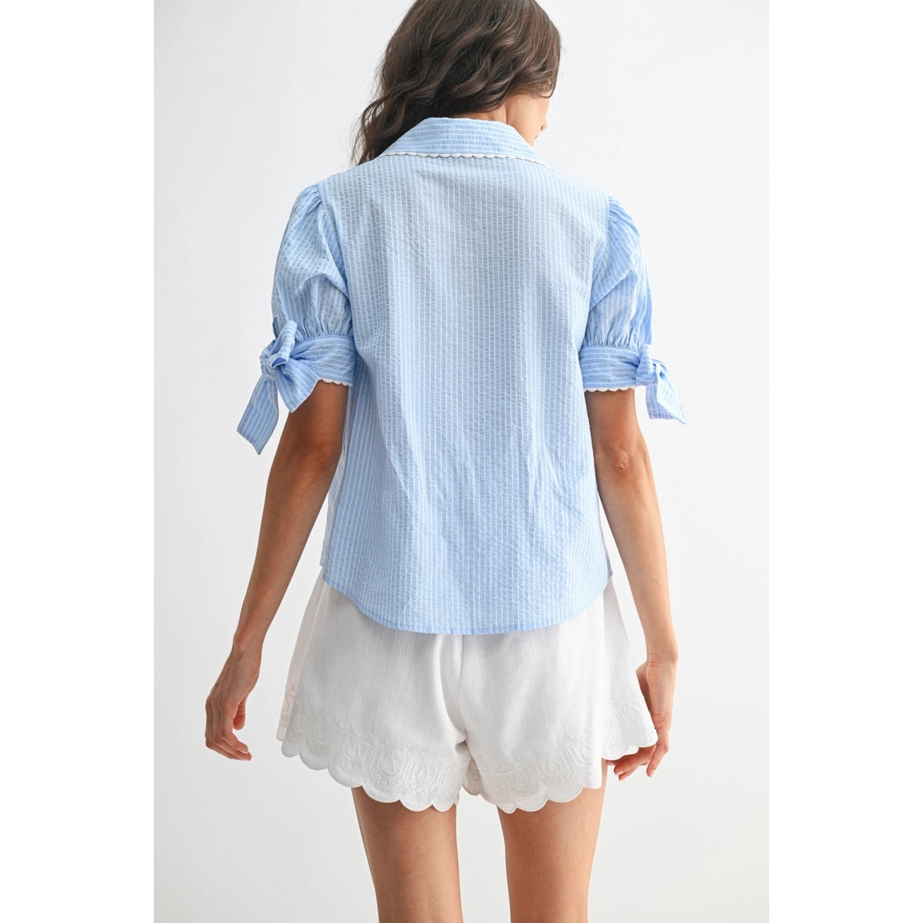 FRANNIE BLUE STRIPE BLOUSE