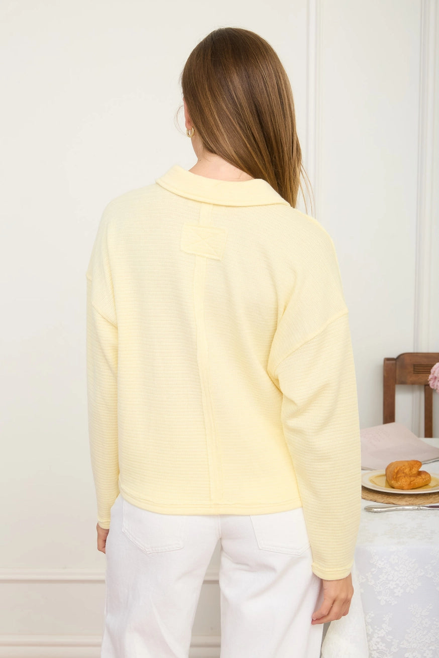MEREDITH EXPOSED SEAM SWEATER | YELLOW