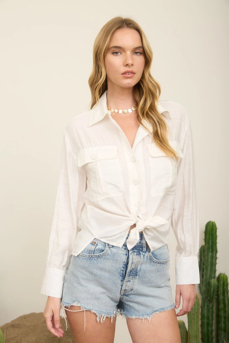 SLOANE BUTTON DOWN SHIRT | WHITE
