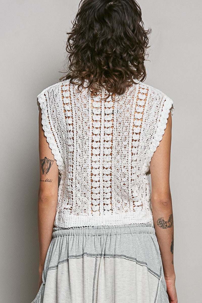 ELENA V NECK CROCHET TOP