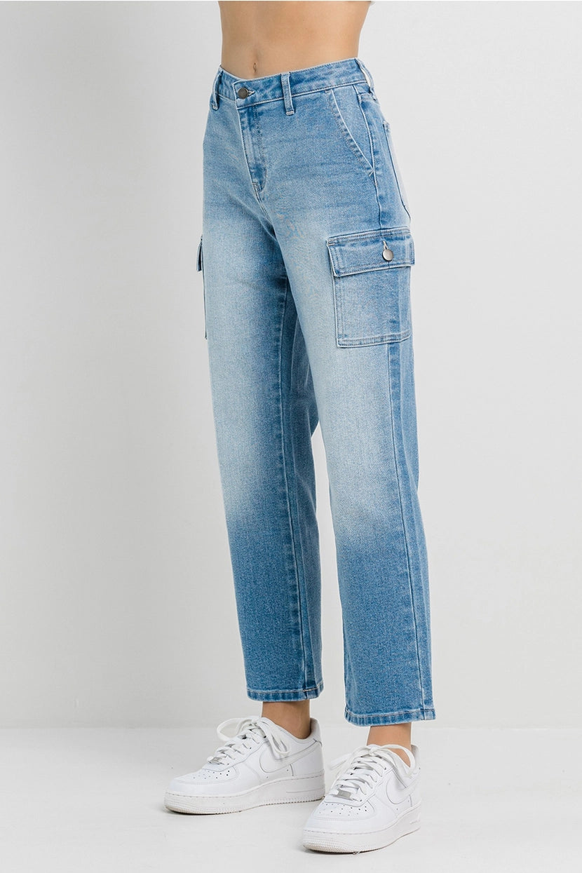 DEIDRE STRAIGHT LEG CARGO JEANS