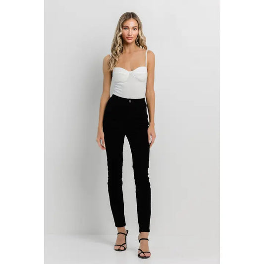 KATE SKINNY CORDUROY PANTS | BLACK