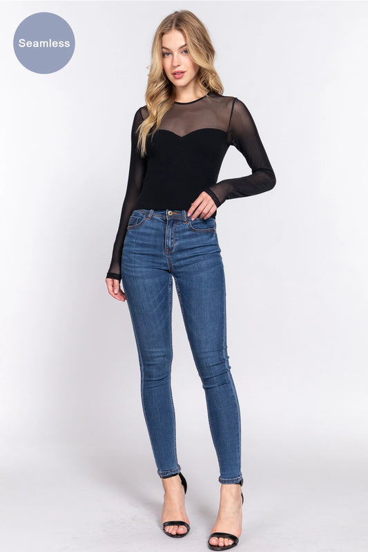 CARRIE SEAMLESS TOP | BLACK