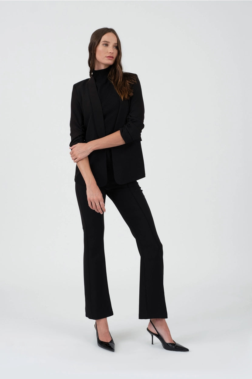 JAYLANI HIGH WAIST BELL BOTTOM DRESS PANTS | BLACK