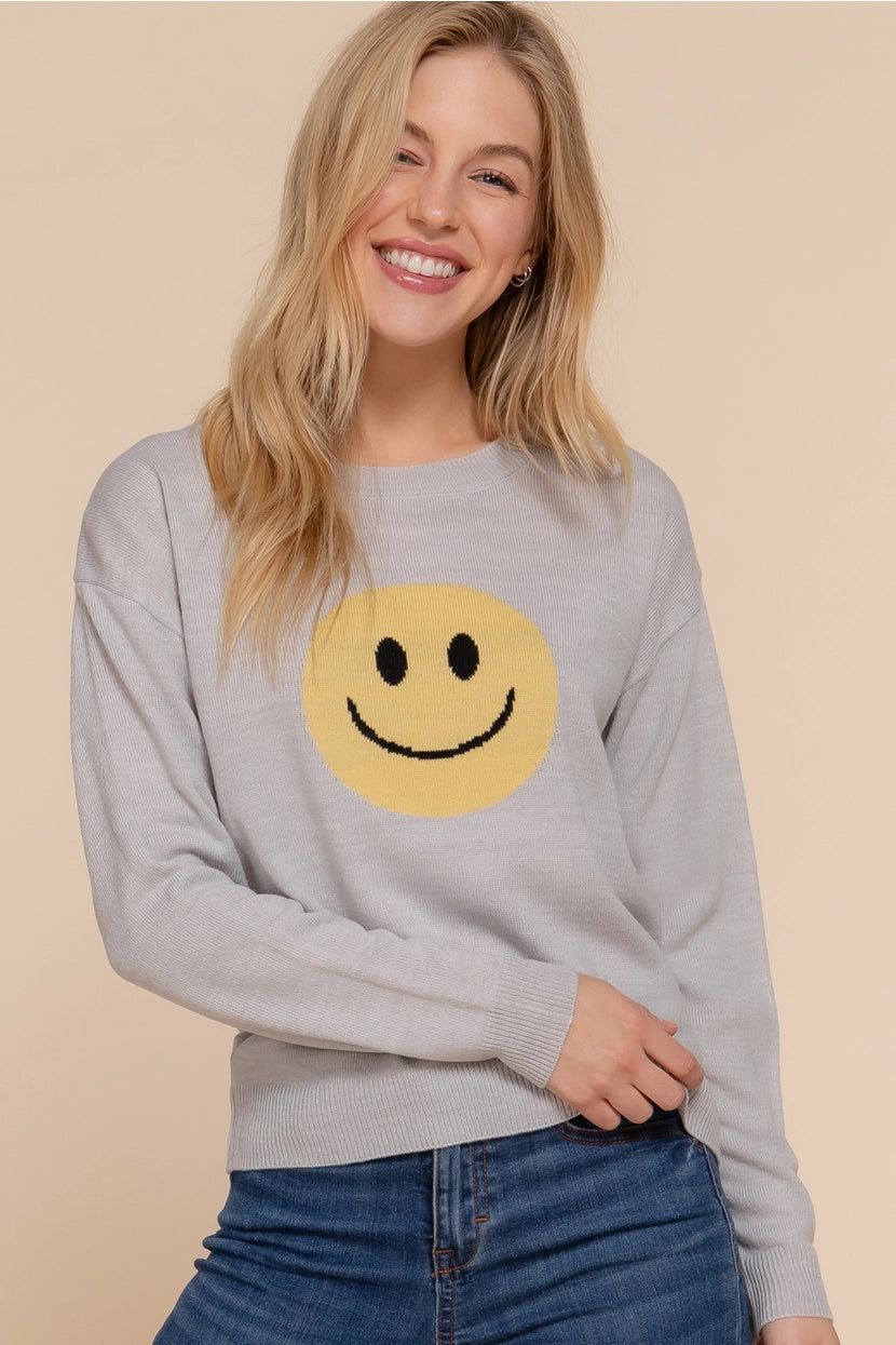 SMILEY FACE JACQUARD SWEATER