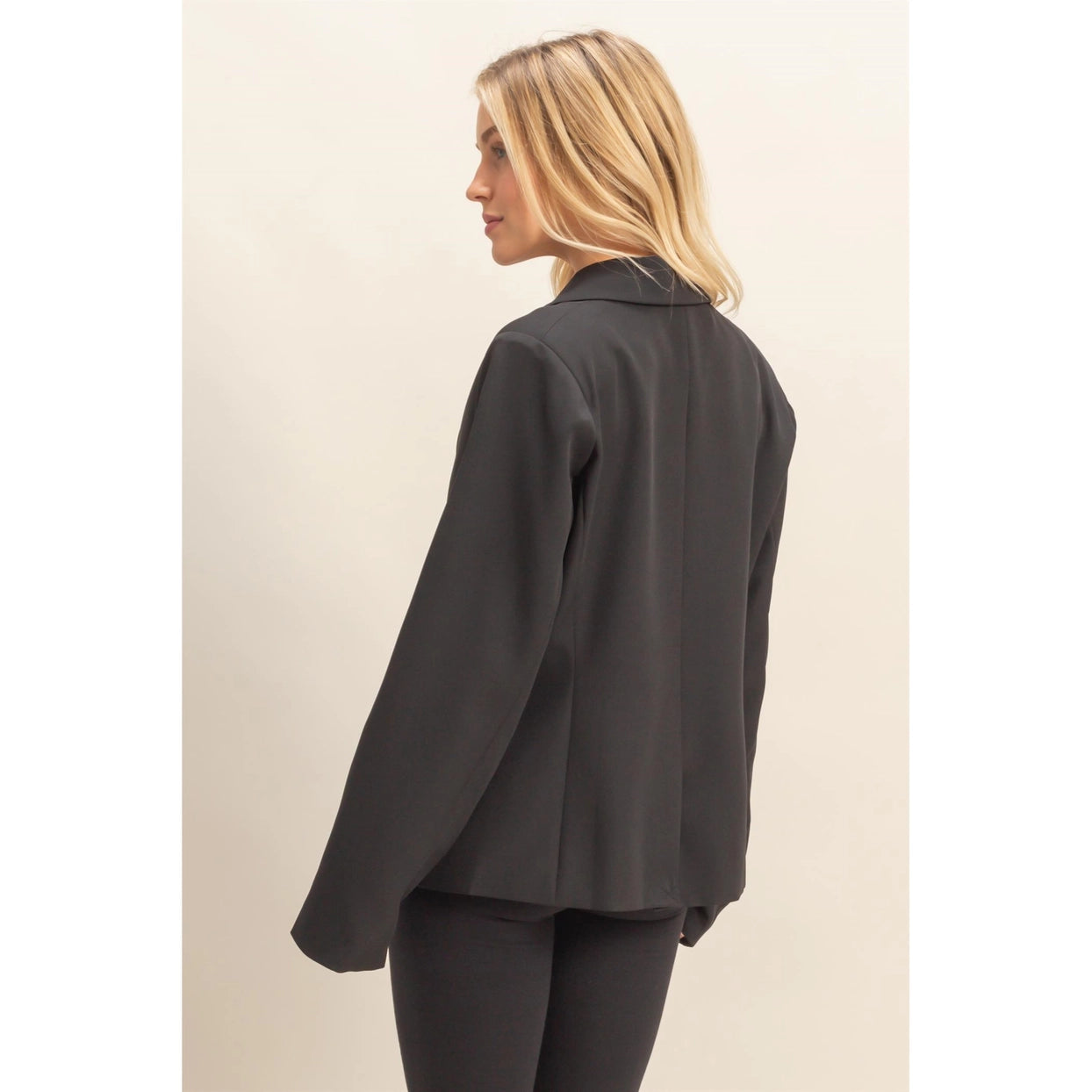 TAMIA SINGLE BUTTON BLAZER | BLACK