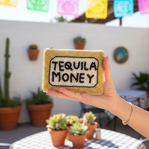 TEQUILA MONEY BEADED COIN PURSE