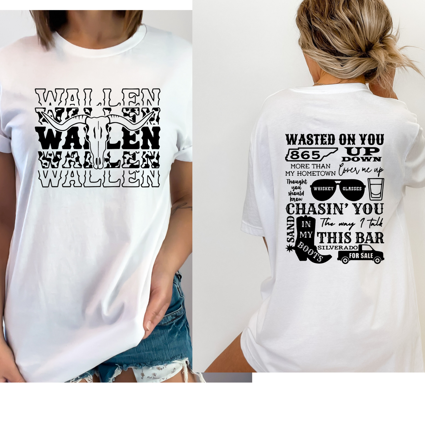 Wallen Front/Back Design Crewneck T Shirt