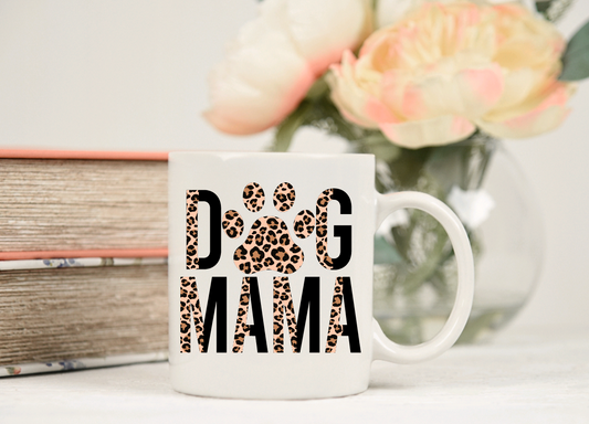 Leopard Print Dog Mama 11oz Ceramic Coffee Mug