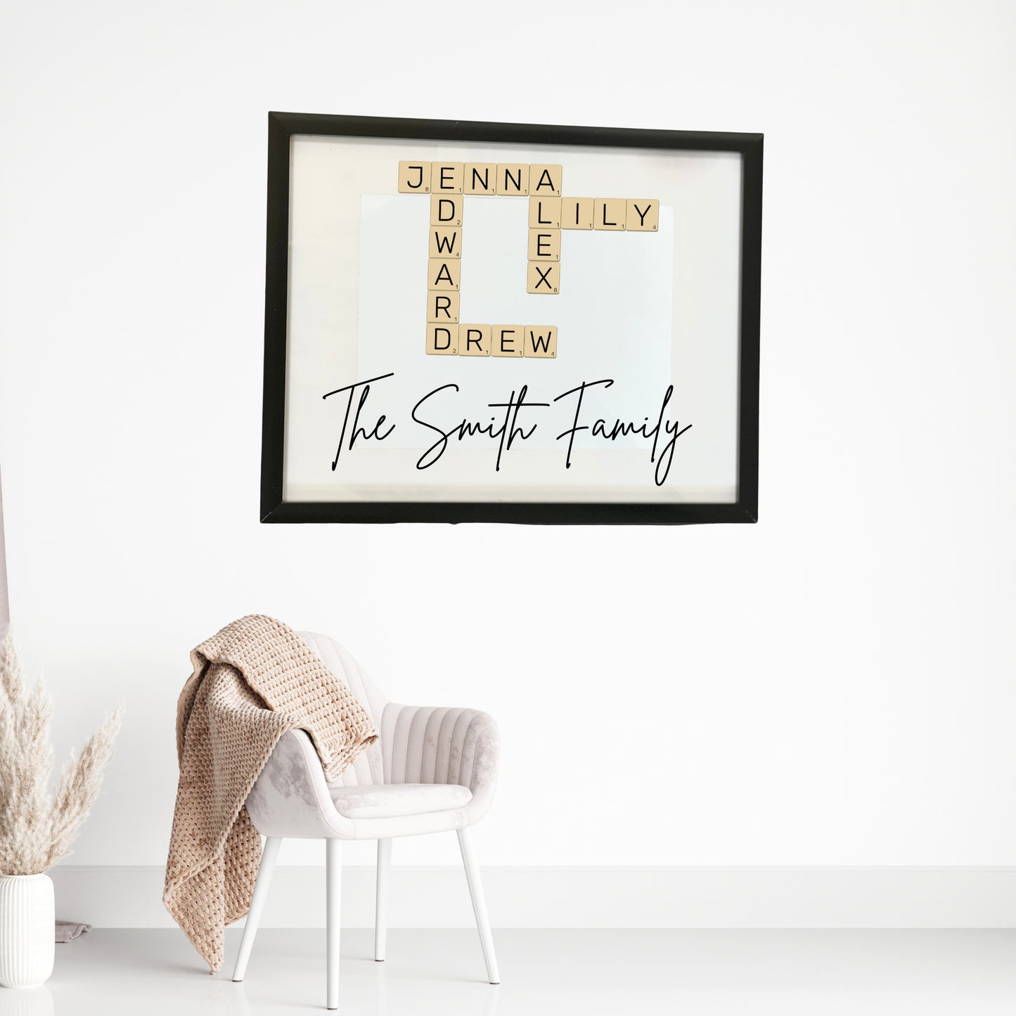 Personalized Family Crossword Puzzle with Frame