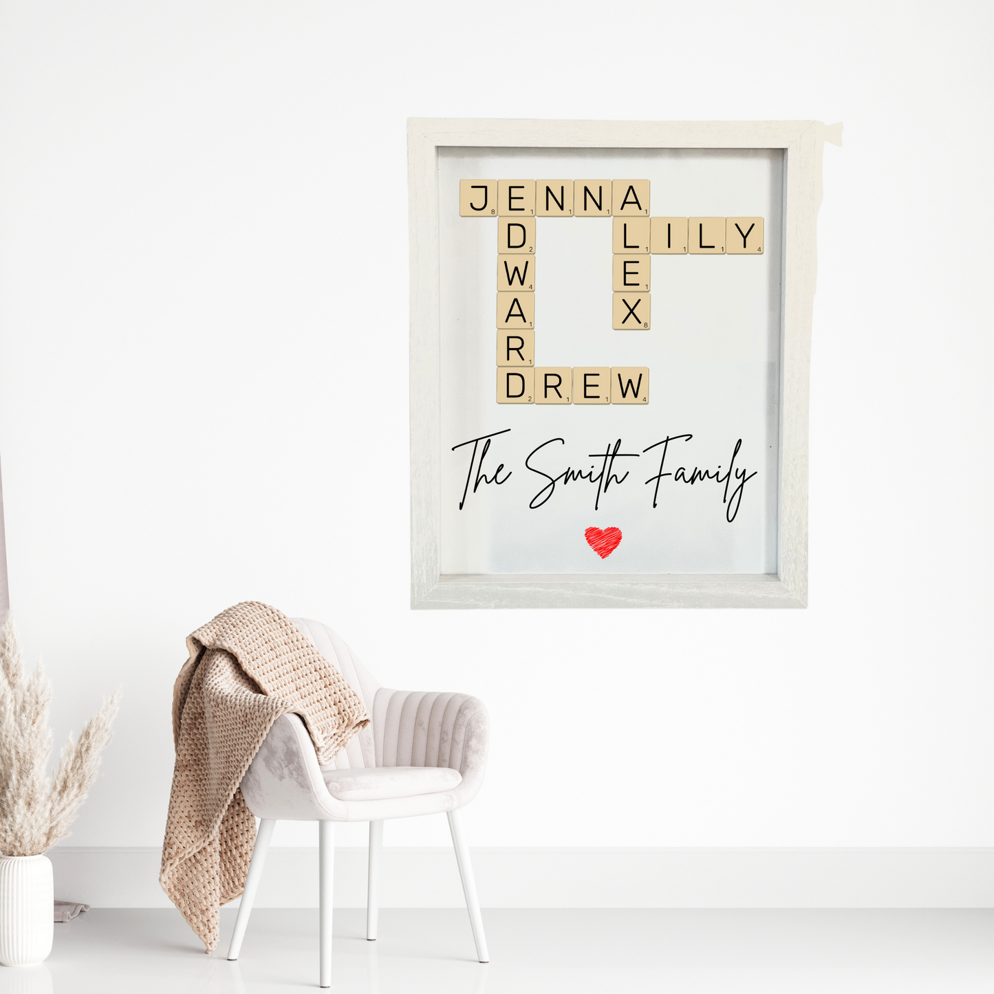 Personalized Family Crossword Puzzle with Frame