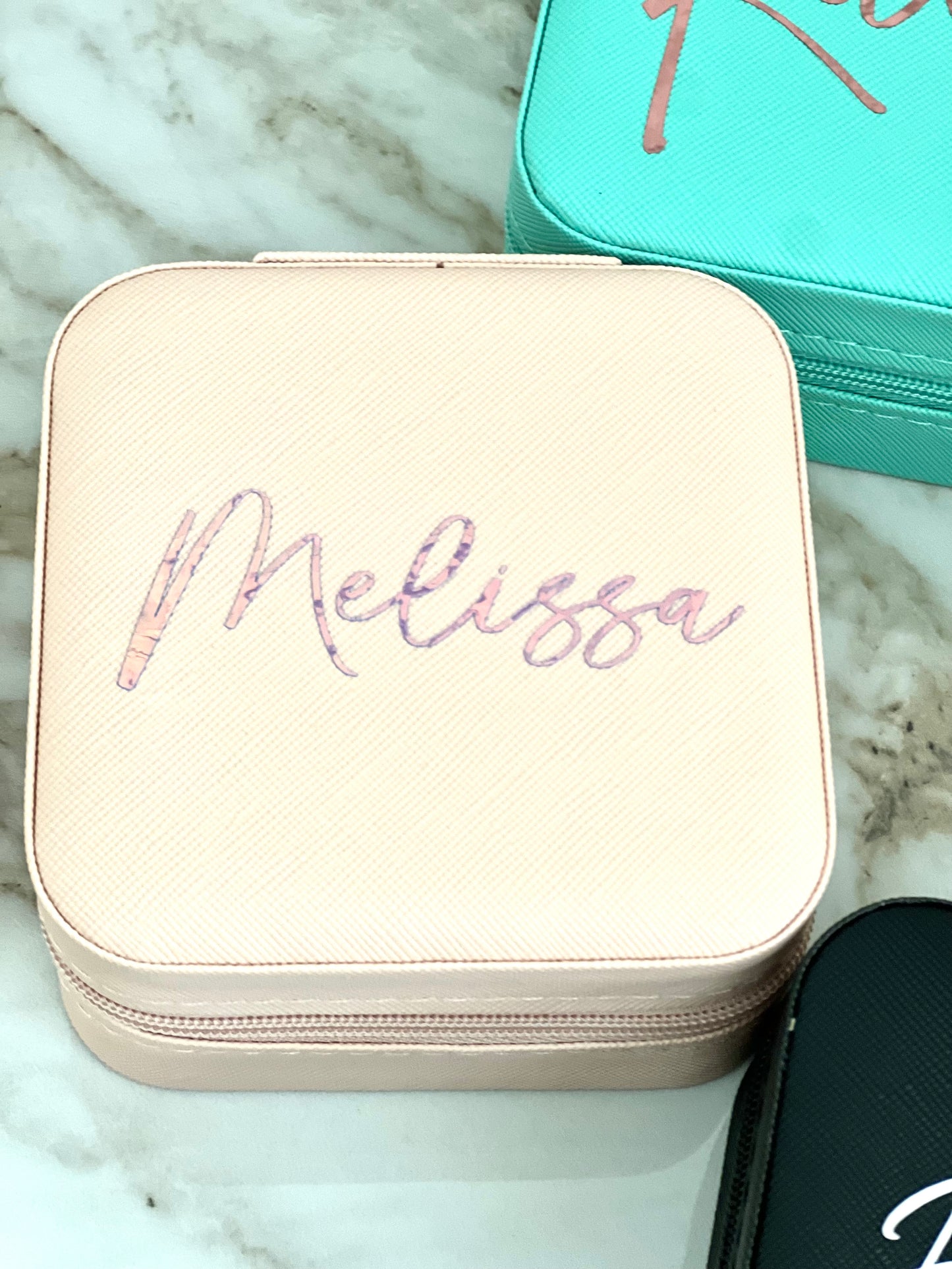 Personalized PU Leather Travel Jewelry Cases 