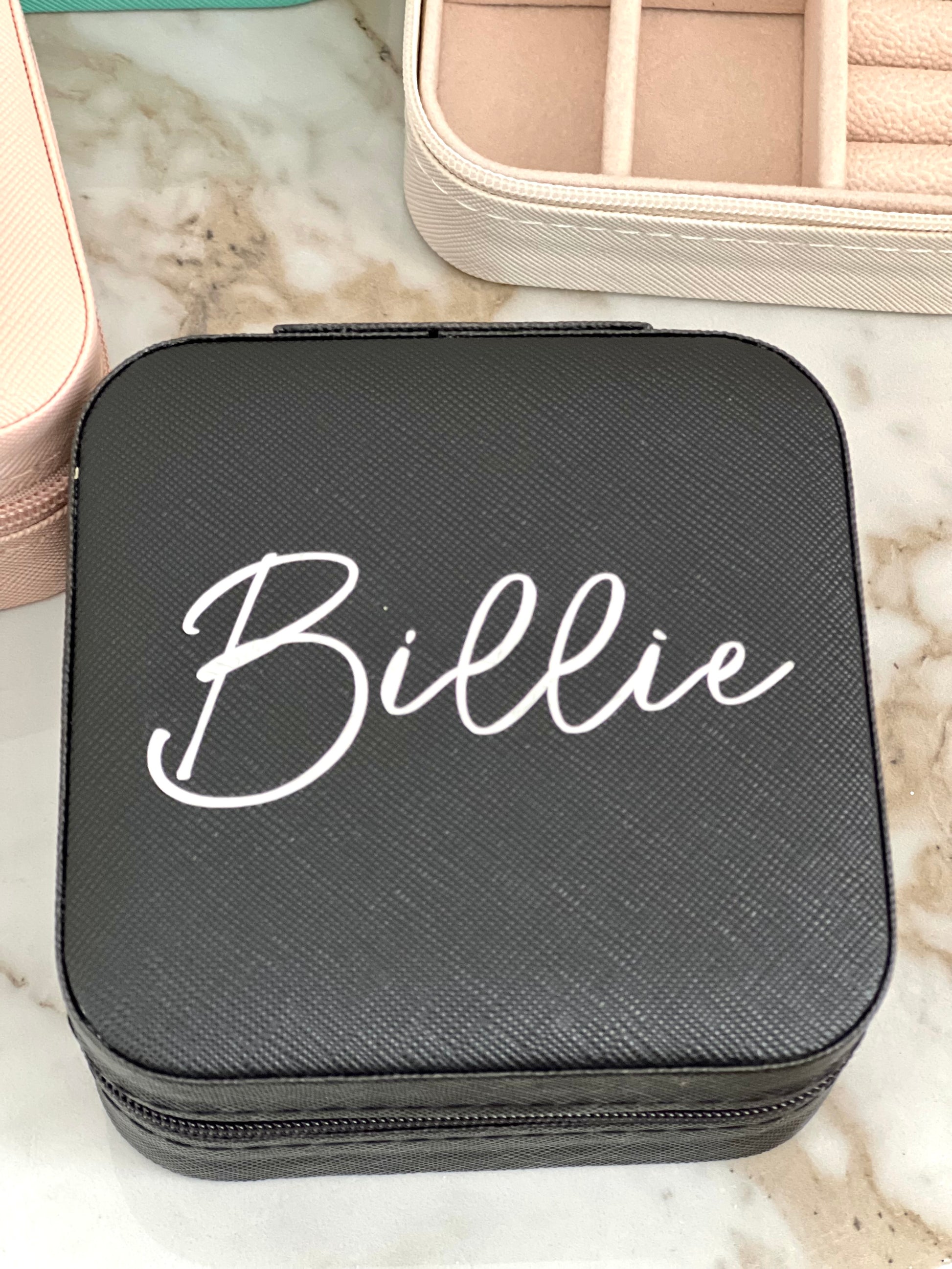 Personalized PU Leather Travel Jewelry Cases 