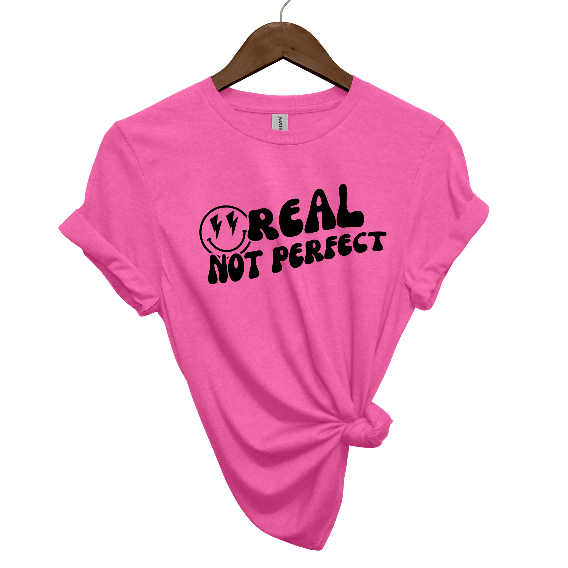 Real, Not Perfect Crewneck T Shirt heather heliconia