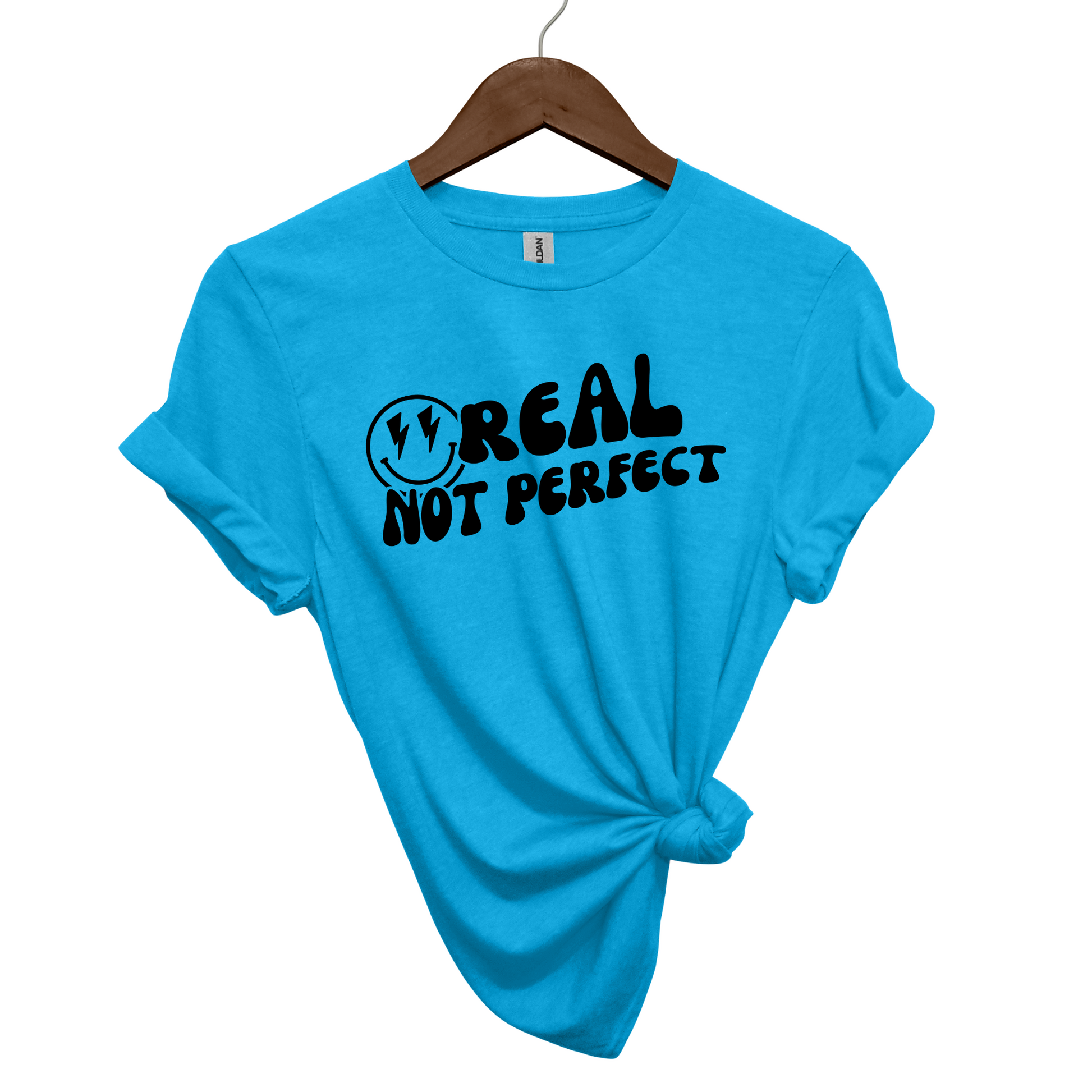 Real, Not Perfect Crewneck T Shirt heather sapphire