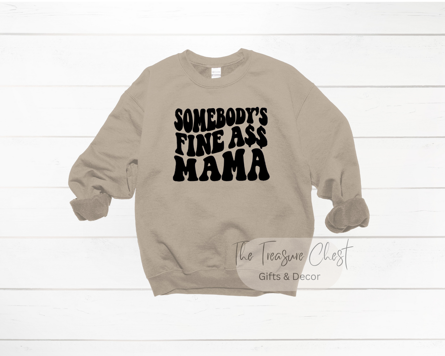 Make a statement with this hilarious Somebody's Fine Ass Mama Crewneck Sweatshirt! Show off your sense of humour in the most stylish way possible with this classic crewneck. This soft, comfortable, and lightweight fabric is perfect for all-day wear, making it a must-have for any wardrobe. Sand in colour