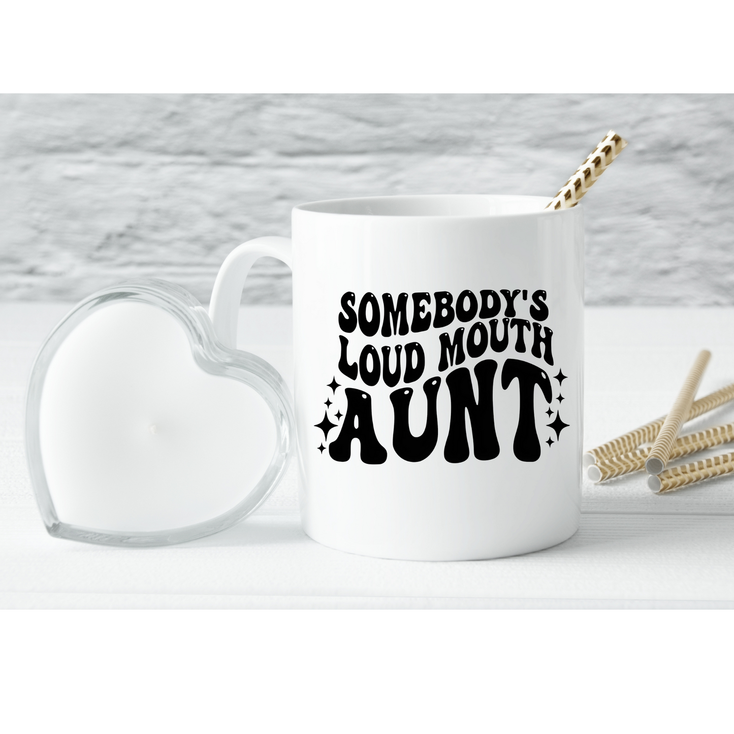 Somebody's Loud Mouth Aunt Retro Ceramic 11oz Coffee Mug